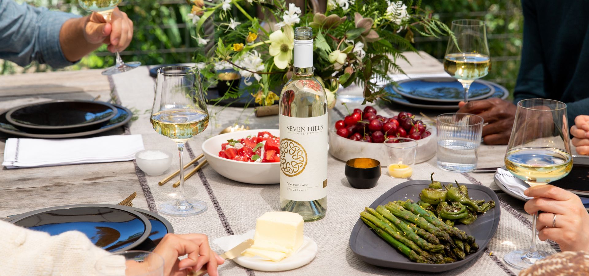 Sauvignon Blanc on a table during Spring